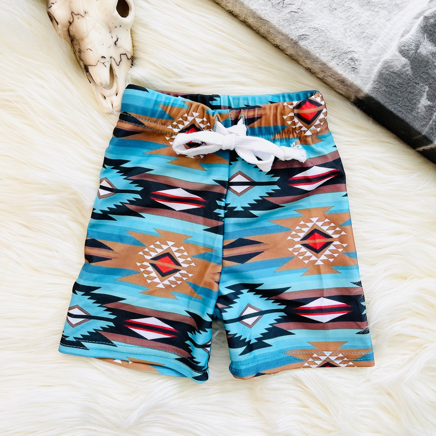Aztec Cowboy Swimming Trunks - HIGHLAND MOON CO, LLC