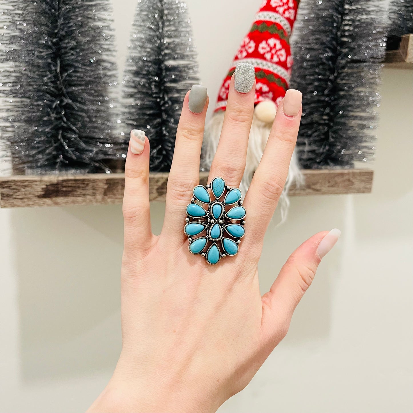 Turquoise Western Stone Adjustable Ring - HIGHLAND MOON CO, LLC