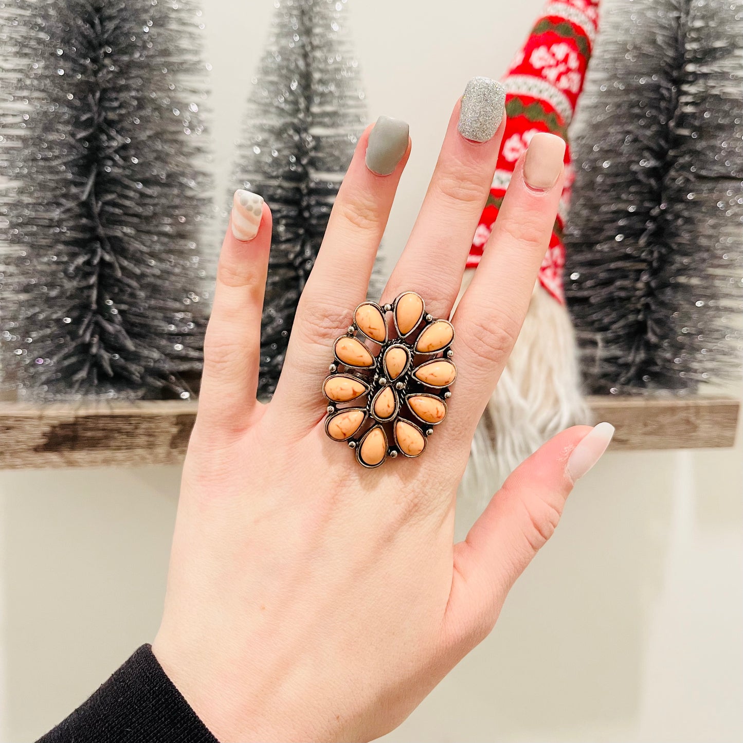 Coral Western Adjustable Ring