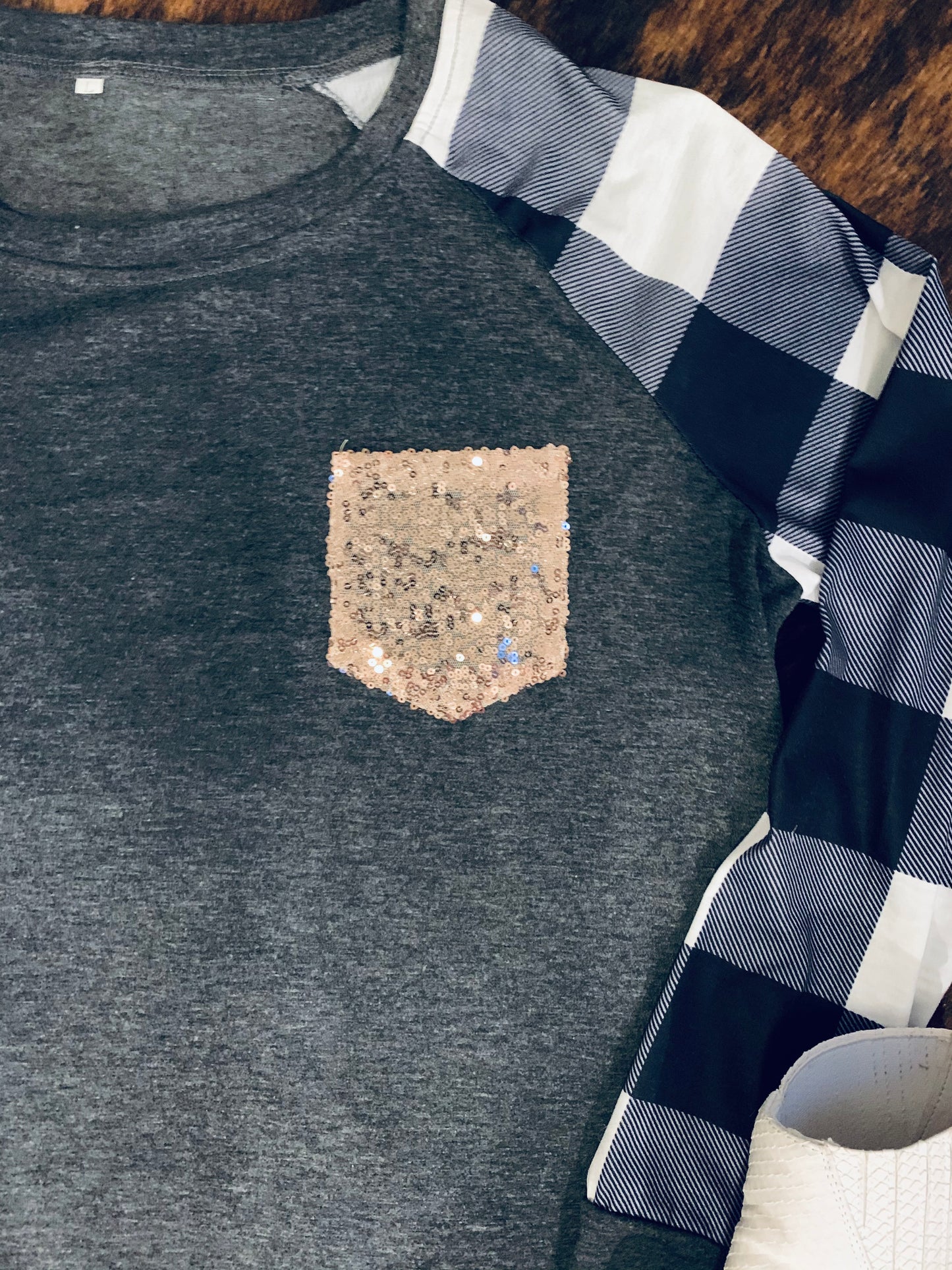 Buffalo Plaid Sequin Long Sleeve - HIGHLAND MOON CO, LLC