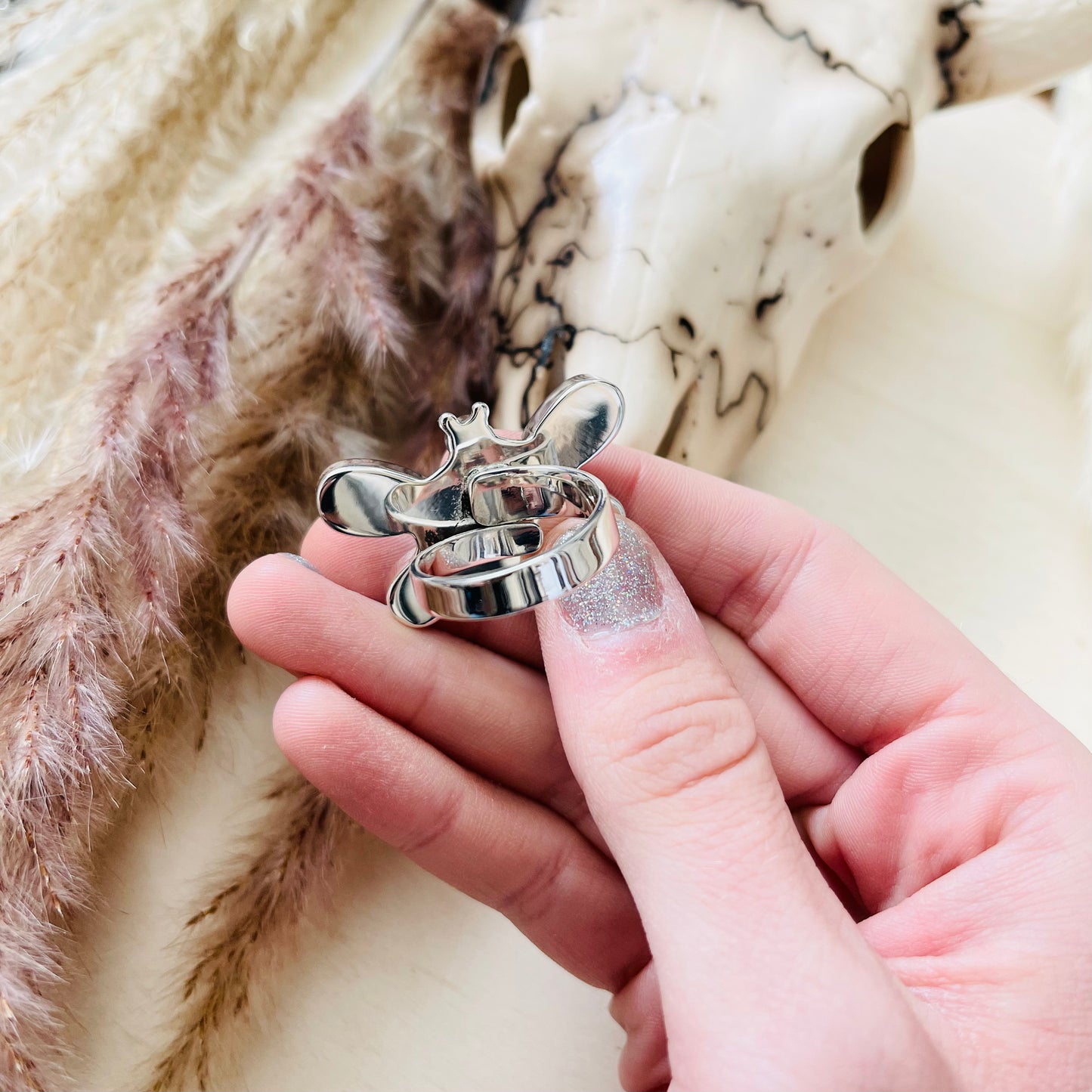 Kingman Turquoise Butterfly Ring - HIGHLAND MOON CO, LLC