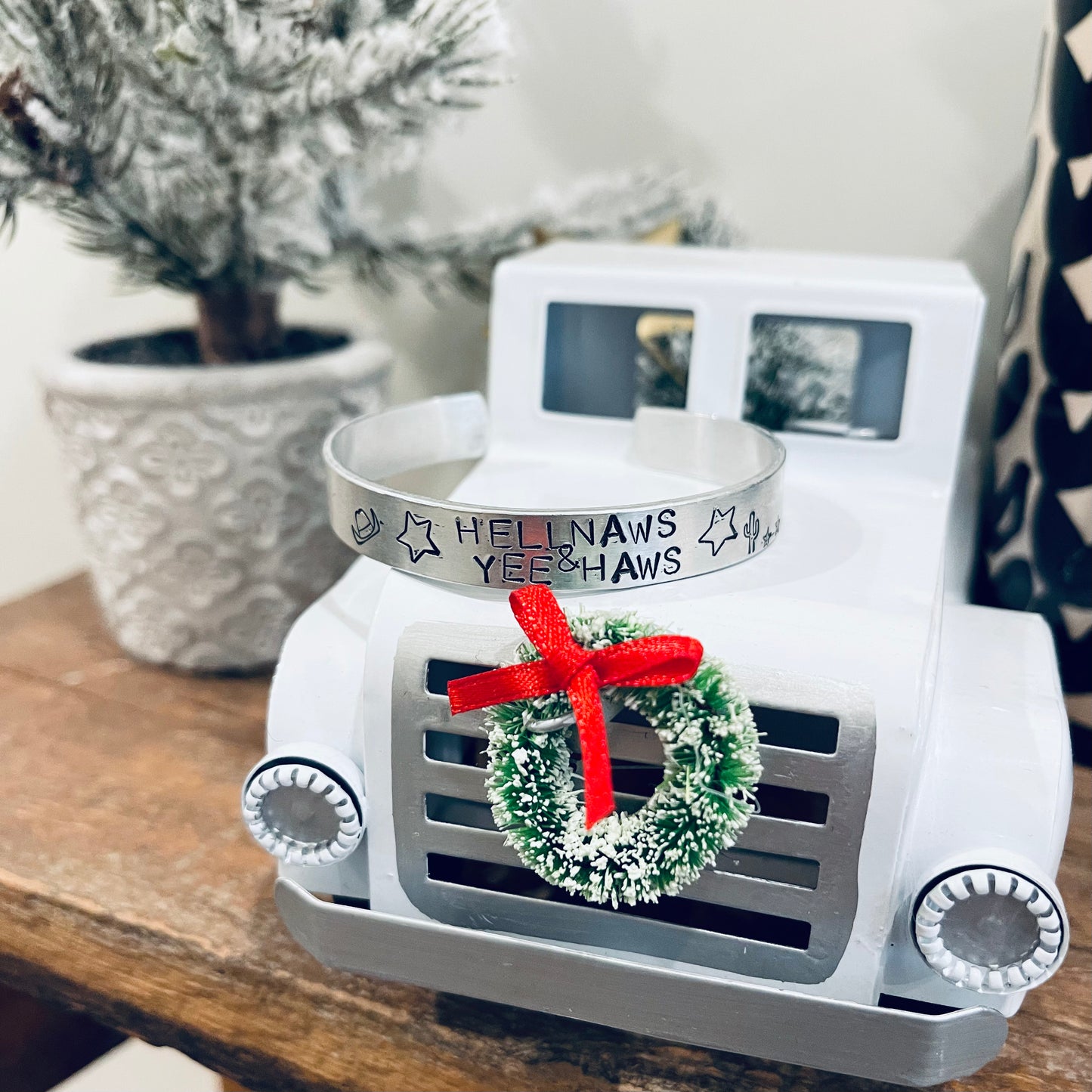 Hell Naws & Yee Haws Stamped Cuff - HIGHLAND MOON CO, LLC