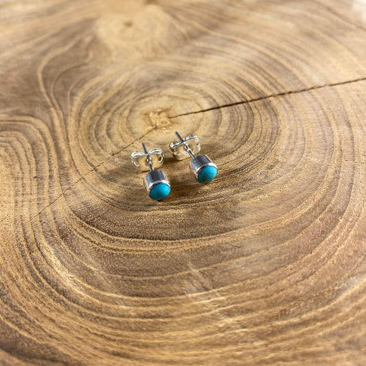 Mini Kingman Turquoise Stud Earrings