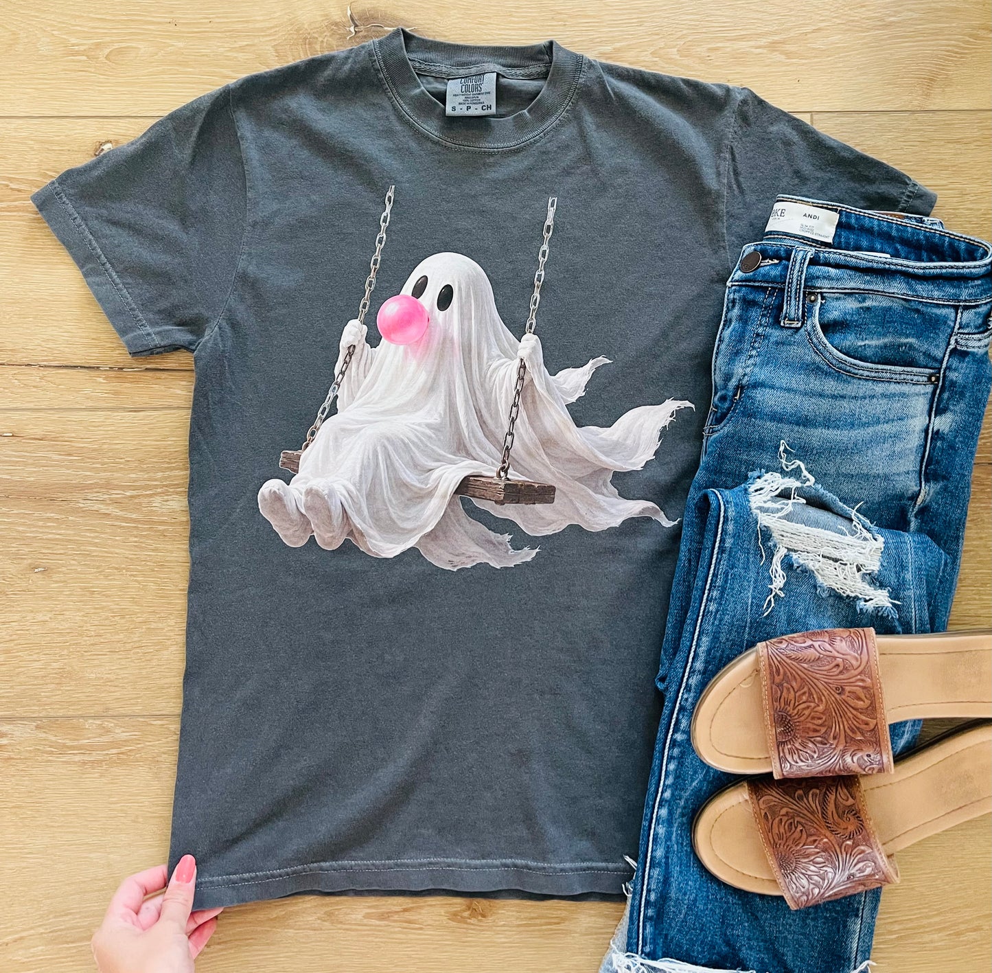 Ghost Blowing Bubble Tee