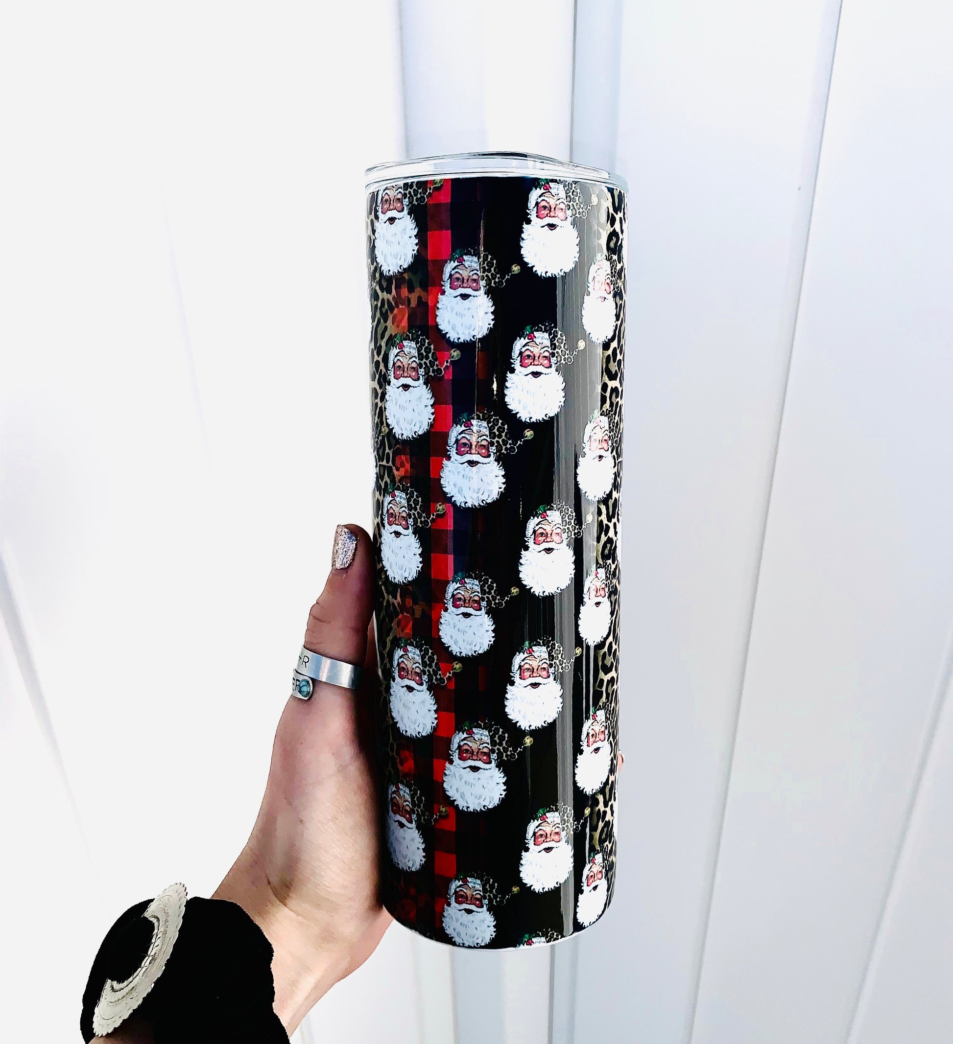 Leopard Santa Tumbler - HIGHLAND MOON CO, LLC