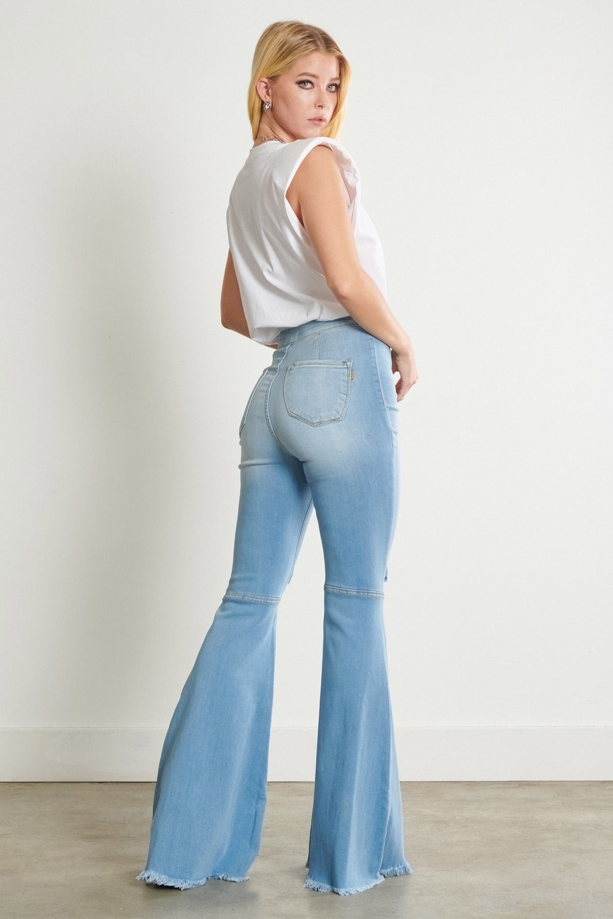 Light Stone Distressed Flare Jeans – HIGHLAND MOON CO, LLC