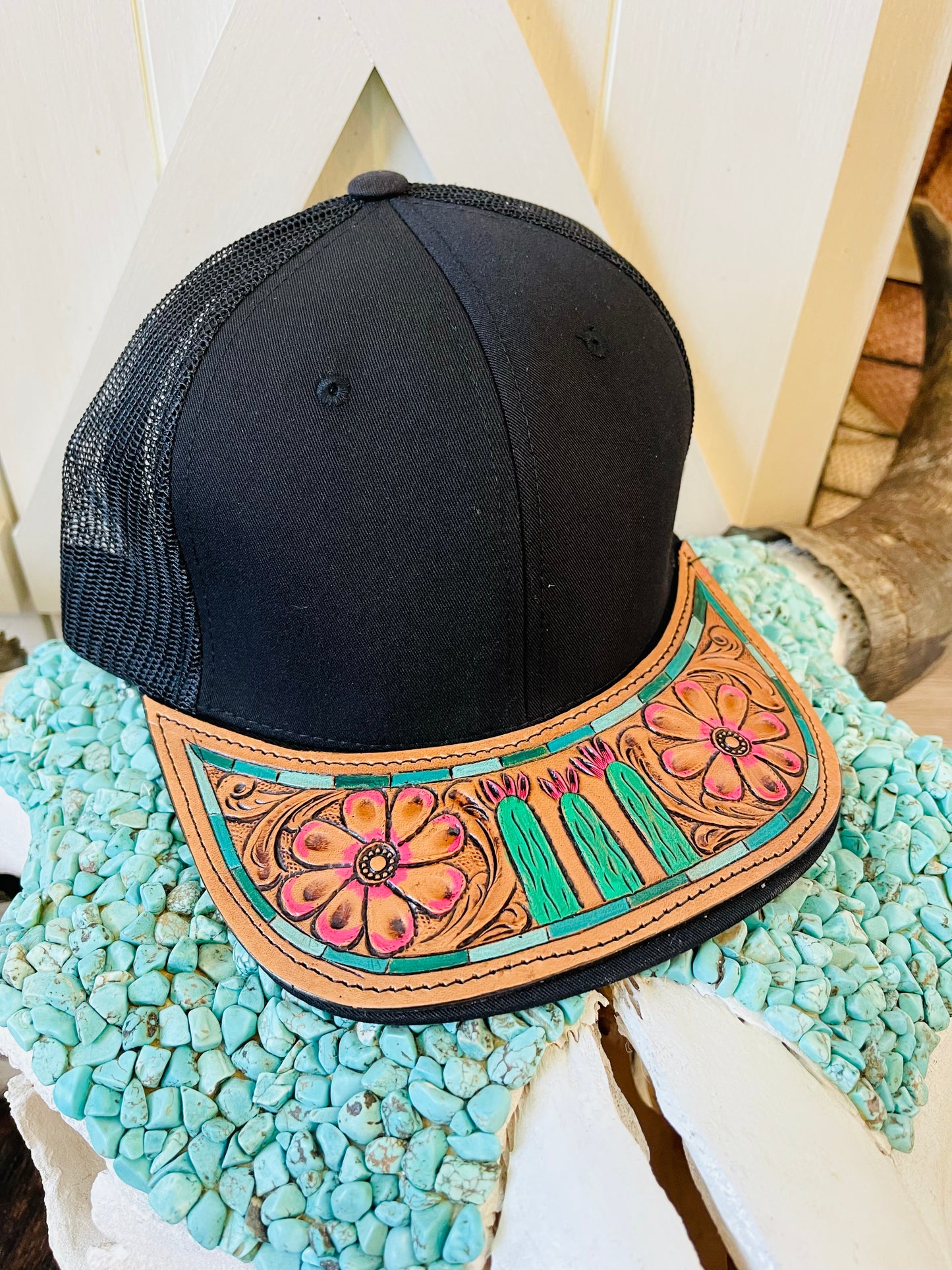 Tooled Cactus Blossom Hat