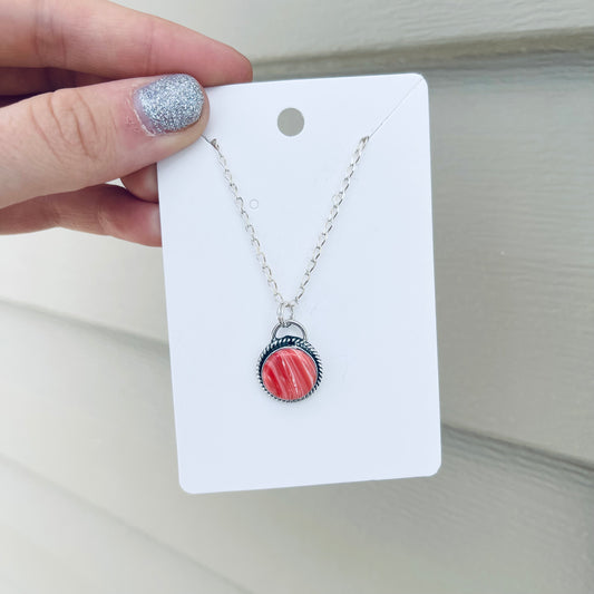 Coral Circle Necklace