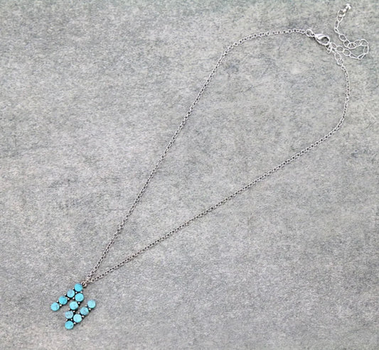 Faux Turquoise Initial Necklaces - HIGHLAND MOON CO, LLC