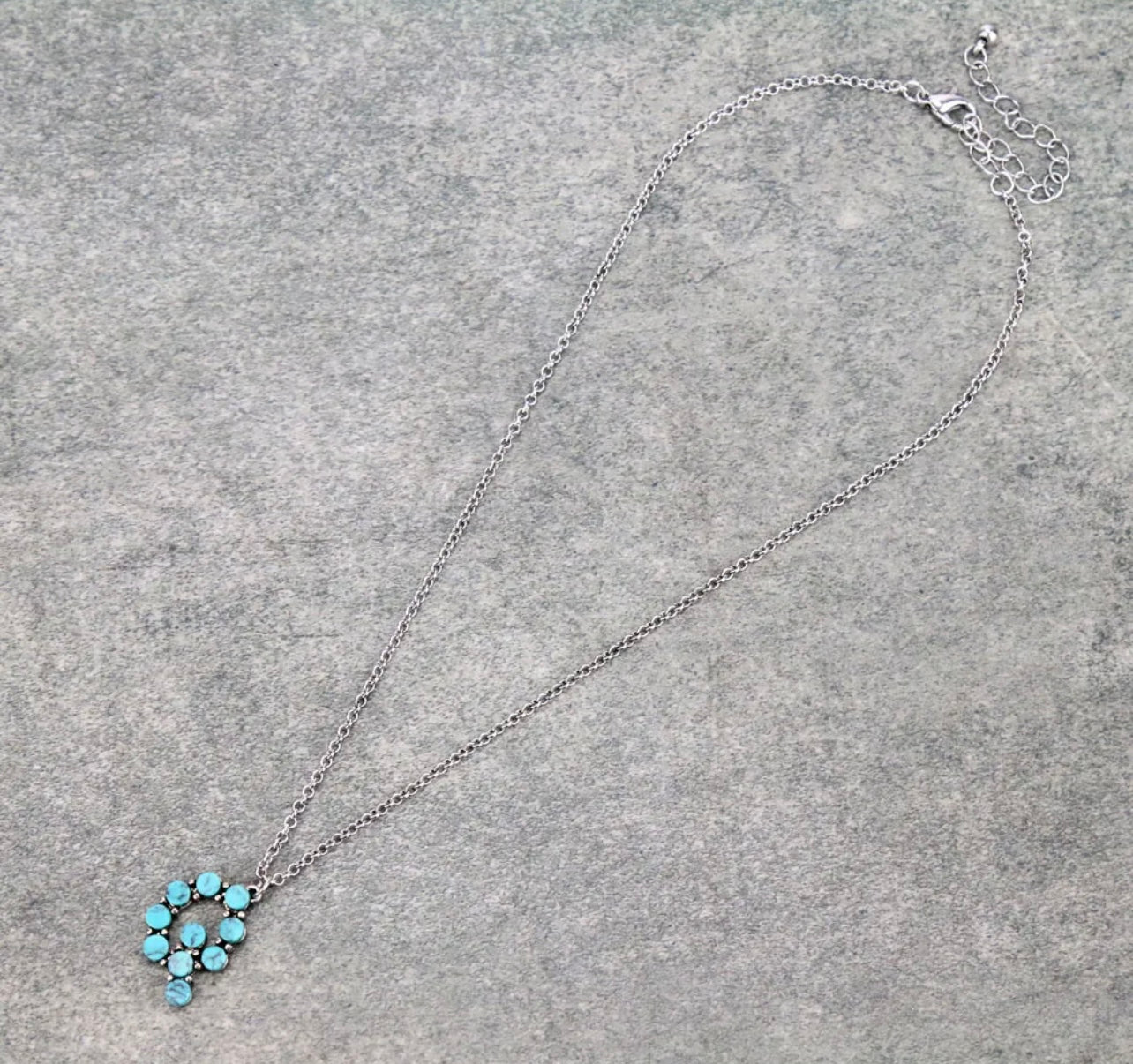 Faux Turquoise Initial Necklaces - HIGHLAND MOON CO, LLC